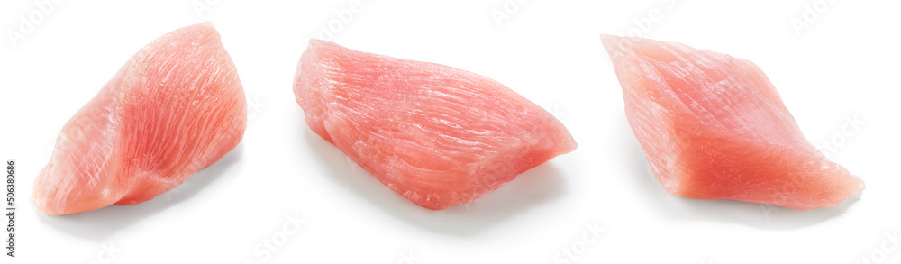 Chicken meat isolated. Raw fresh chicken meat piece on white background. Raw chicken meat pieces with clipping path. Chicken meat isolated. Raw fresh chicken meat piece on white background. Raw chicken meat pieces with clipping path.