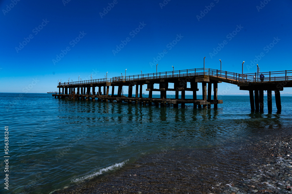 iron pier on the sea