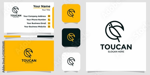 toucan bird logo and branding card