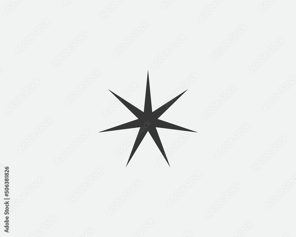 Star icon, vector shape. Abstract design spark sign. Black and white silhouette Star icon, vector shape. Abstract design spark sign. Black and white silhouette