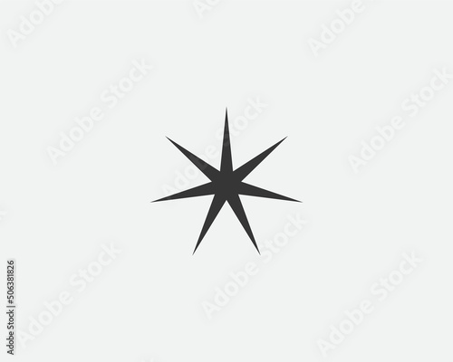 Star icon, vector shape. Abstract design spark sign. Black and white silhouette © SolaruS