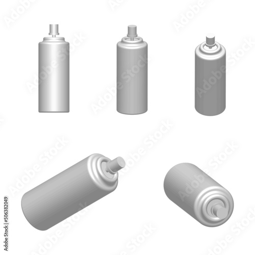 spray can or bottle mockup, empty or blank, vector illustration 