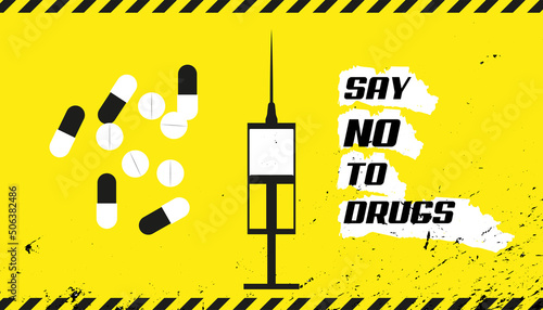 no drugs, caution floor