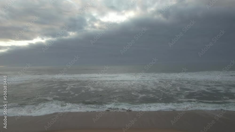Aerial View of the Sea and Sandy Beach in the Summer Season After a Storm Aerial View of the Sea and Sandy Beach in the Summer Season After a Storm