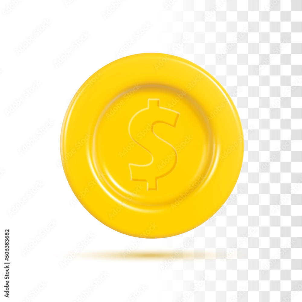 3d Dollar Coin. Vector Realistic Rendering. Concept Illustration Isolated On Transparent Background 3d Dollar Coin. Vector Realistic Rendering. Concept Illustration Isolated On Transparent Background