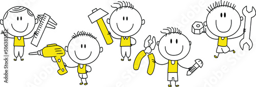 cartoon illustration of a smiling child. can be used for design purposes
