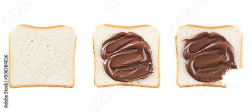 Wallpaper Mural Slices of toast bread with chocolate hazelnut spread isolated on white. Torontodigital.ca
