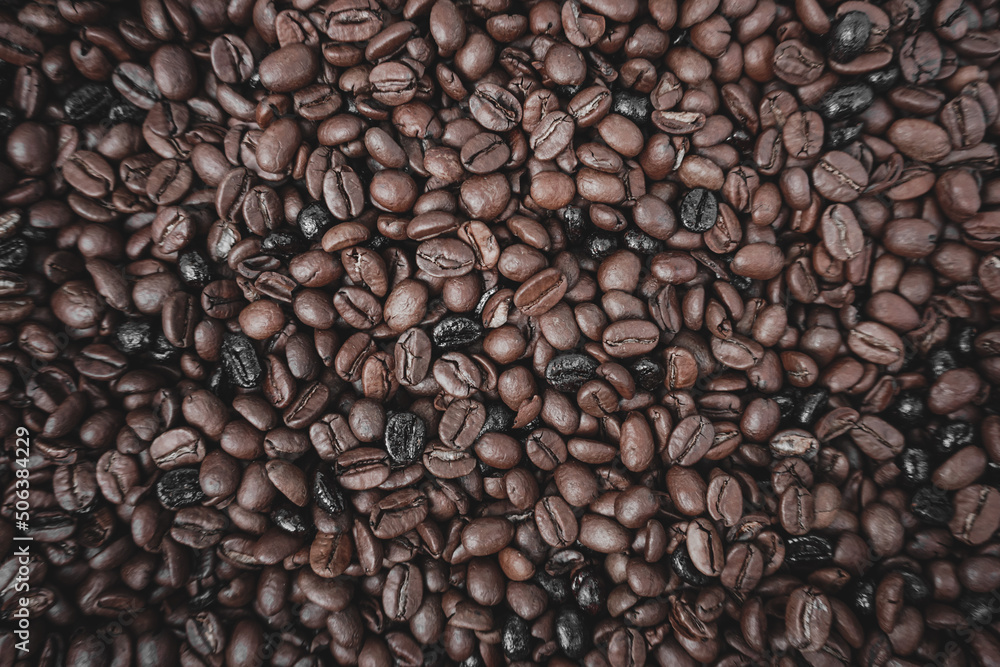 Fototapeta premium roasted coffee beans, food and drink
