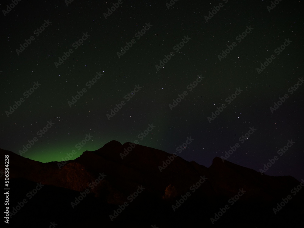 Some northern lights on the Lofoten islands. September 2019, Norway.