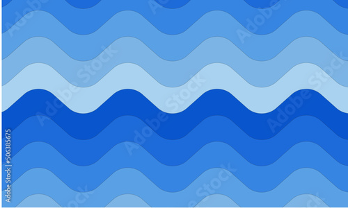 Vagues bleues de l’eau. Fond abstrait bleu. Illustration vectorielle pour conception.