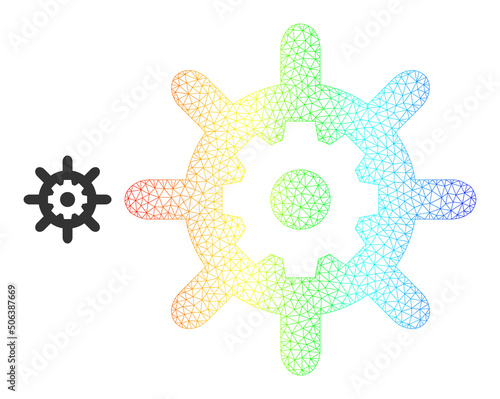 Spectrum vibrant mesh nanotechnology. Vector model is based on nanotechnology icon. Vibrant frame mesh icon.