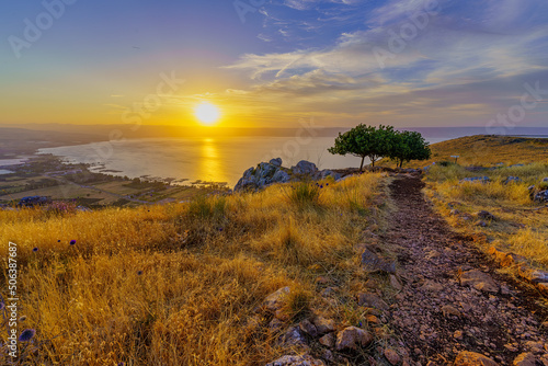 Sunrise view of the Sea of Galilee, from Mount Arbel © RnDmS