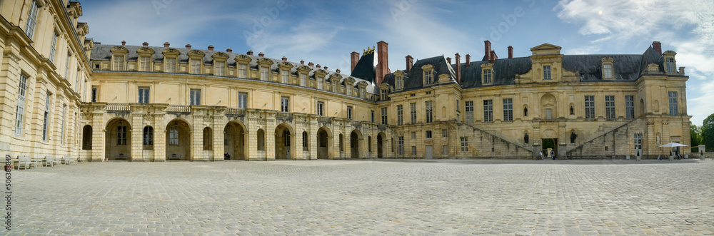 view on the castle of Fontainebleau