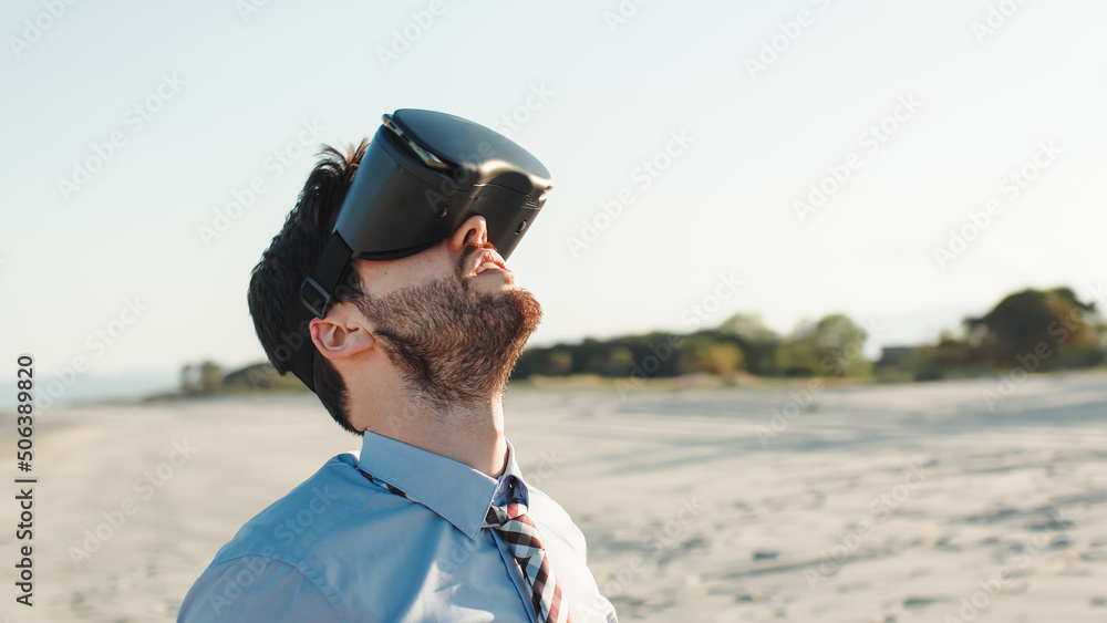 augmented reality viewer on the beach augmented reality viewer on the beach