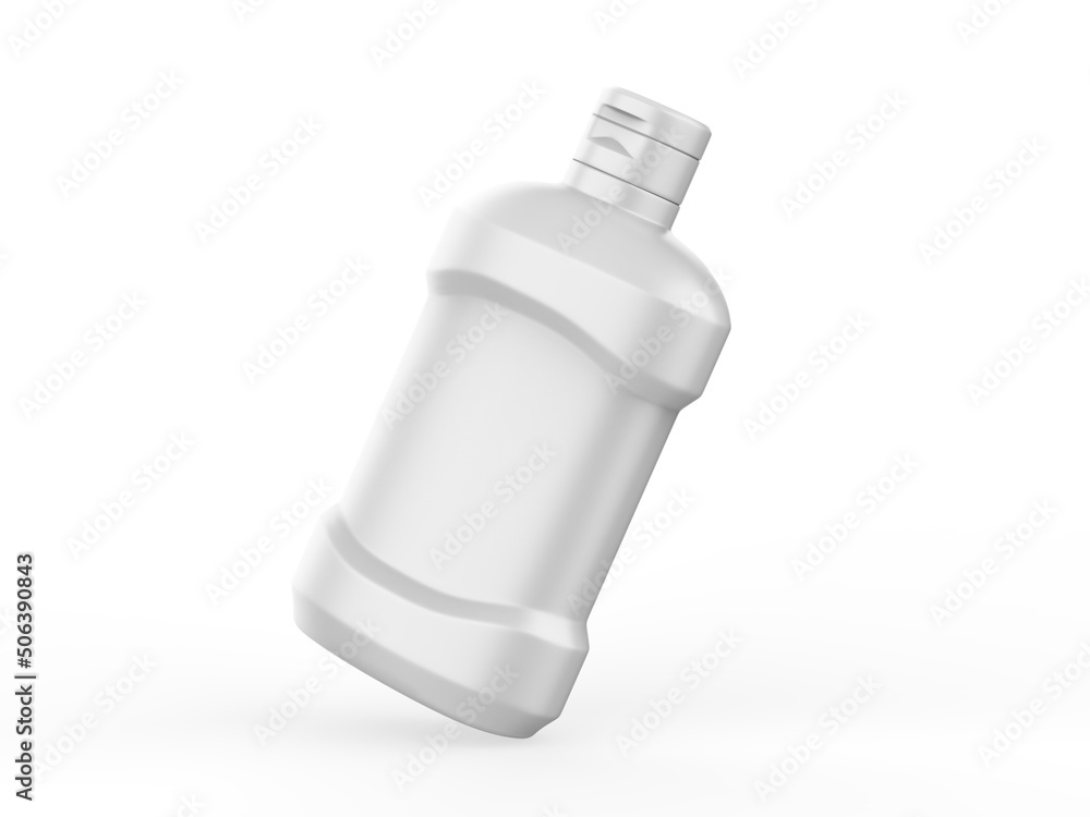 Blank cosmetic bottle with flip top cap for branding and mockup, ready for design presentation, 3d render illustration Blank cosmetic bottle with flip top cap for branding and mockup, ready for design presentation, 3d render illustration
