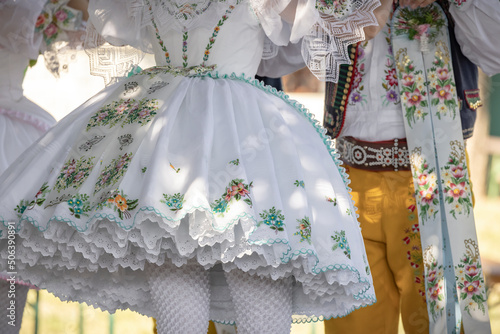 Detail of folk costume, Rakvice, Southern Moravia, Czech Republic photo