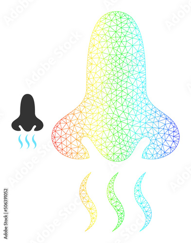 Rainbow gradient mesh snuff. Vector model is based on snuff icon. Colorful frame mesh icon.