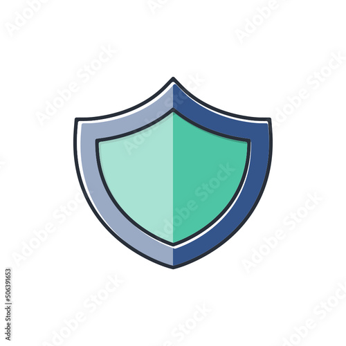 Colored thin icon of protection shield, business and finance concept vector illustration. Free Download Colored thin icon of protection shield, business and finance concept vector illustration. - GFXLoad