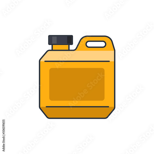 Colored thin icon of gallon, industrial object concept vector illustration.