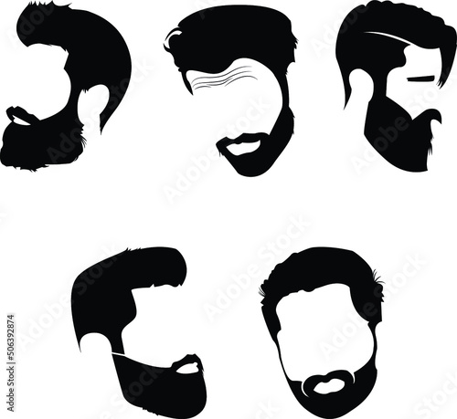 Beard vector And hire style Illustrations