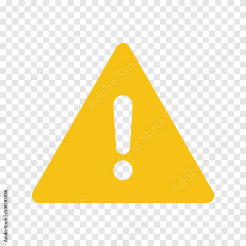 Warning road sign icon on transparent background