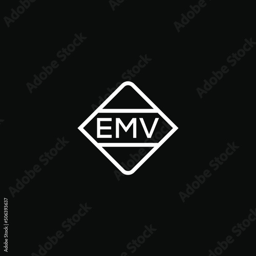 EMV 3 letter design for logo and icon.EMV monogram logo.vector illustration with black background.