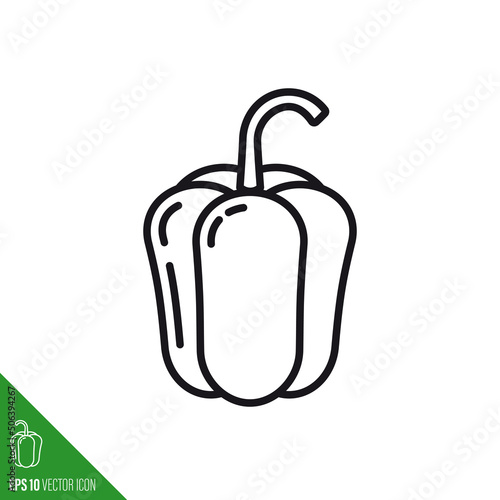 Bell pepper line icon vector illustration