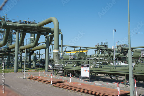 Den Helder, Netherlands, May 2022. Gas installations in industrial area near Den helder.