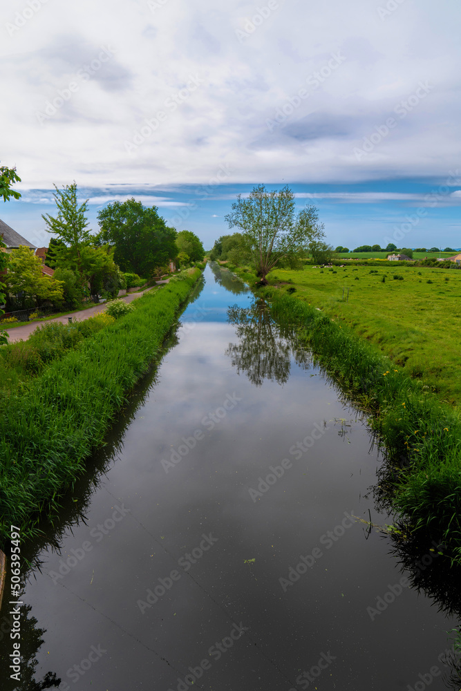 Bridgwater and Taunton Canal Somerset countryside England UK peaceful waterway in the west country 