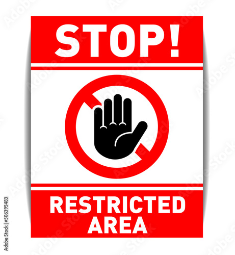 Prohibition stop sign. Restricted area, Private property, no trespassing. Vector on transsparent background