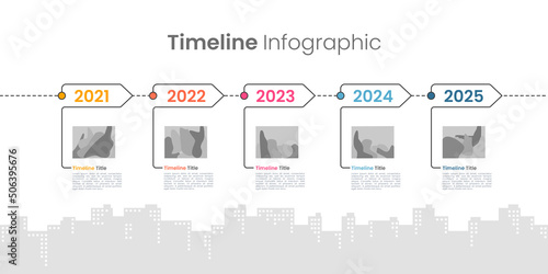5 years Anniversary of company success. Timeline infographic