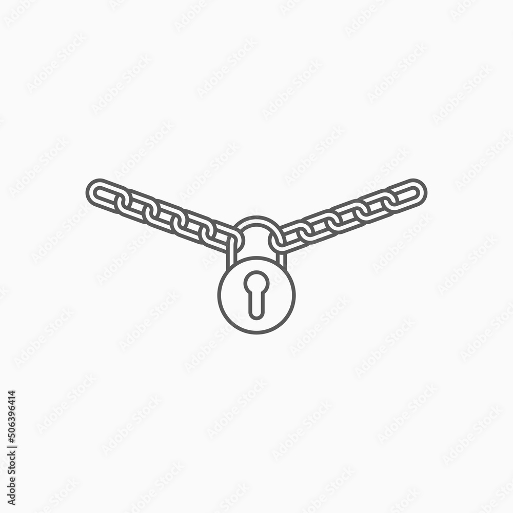 chain with lock icon, lock vector, chain illustration chain with lock icon, lock vector, chain illustration