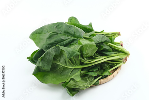 Japanese mastered spinach, Horenzo (Bayam Jepang). Close up. Selected focus image.
