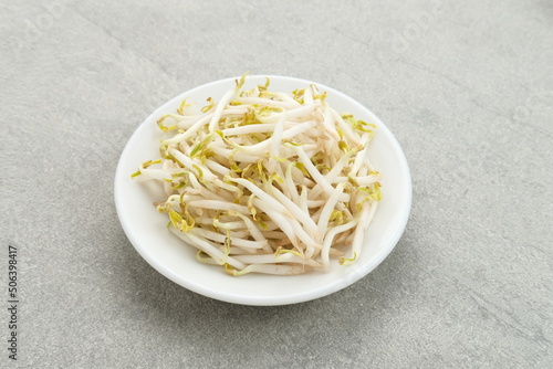 Fresh bean sprouts or tauge ready to cook. Selected focus.
 photo