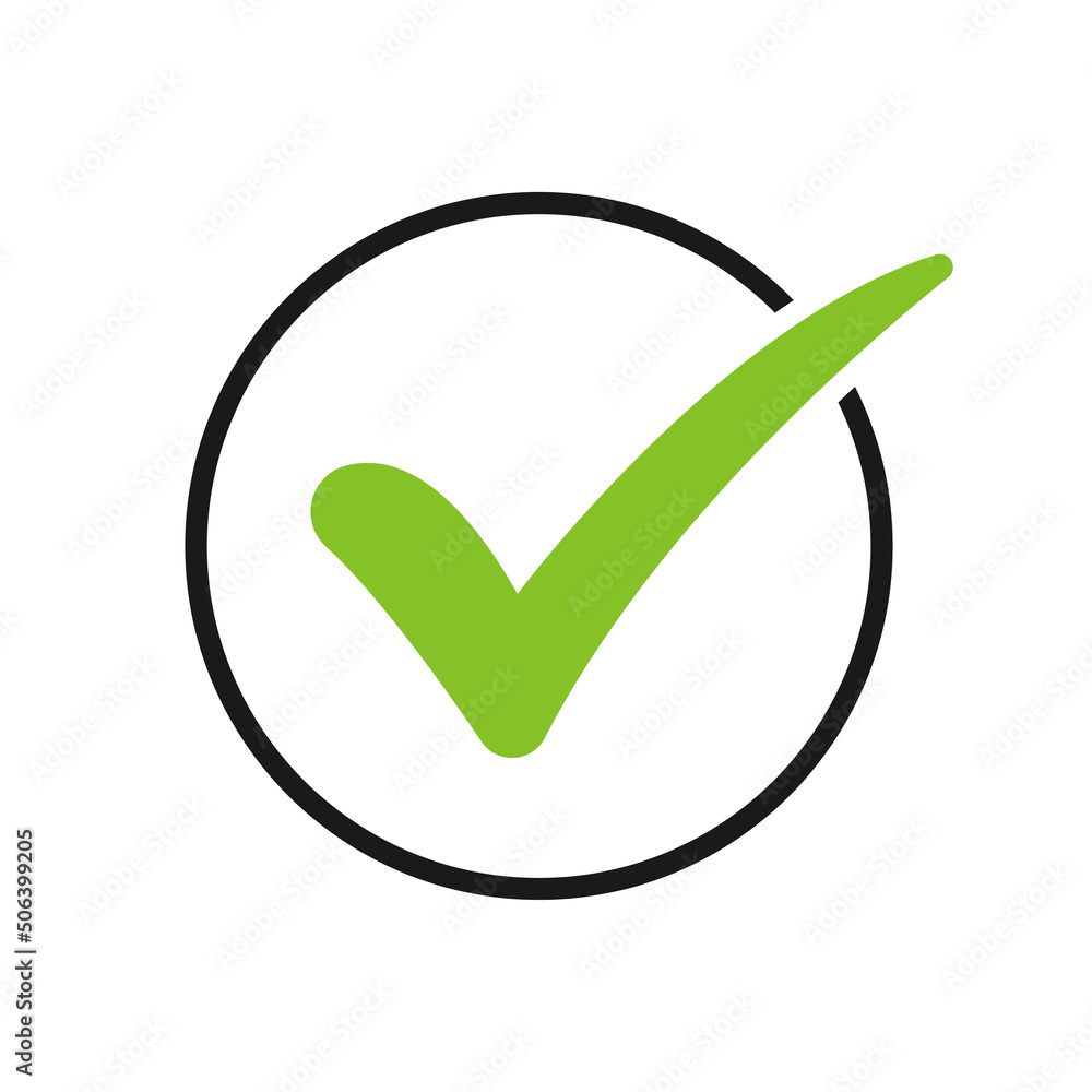 Green check mark icon set. Vector illustration isolated on white background. Green check mark icon set. Vector illustration isolated on white background.