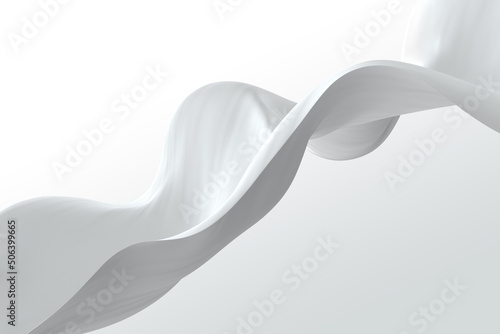 Abstract white and gray background. Satin luxury cloth texture. 3D render illustration