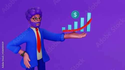 investment profit growth Financial advisor or wealth management earn money to get rich or increase your income or income ideas Investors Confident Investors Hold Huge Profit Growth Chart 3D rendering