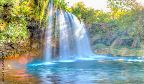 Duden  upper  waterfall and national park in Antalya city  Turkey