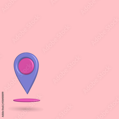 3D navigation location marker pin, point cartoon illustration best for your property images