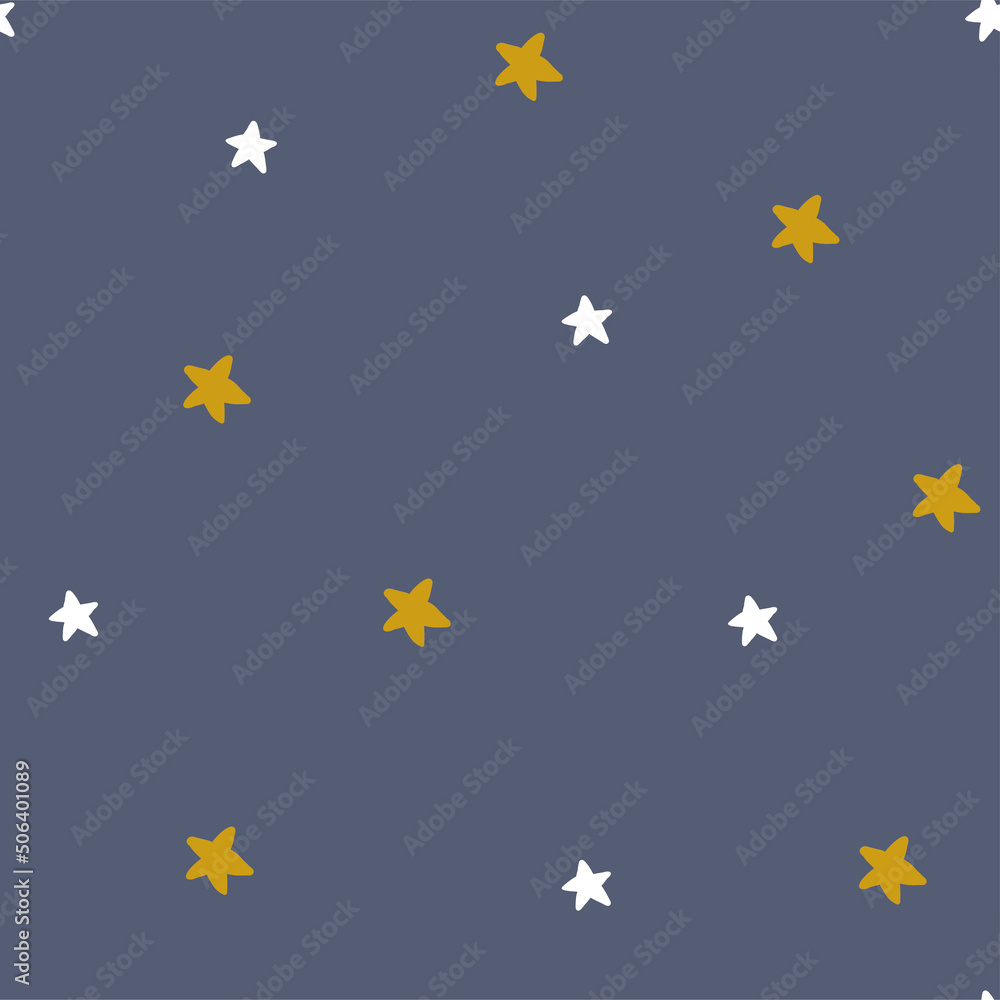 vector seamless pattern with minimalistic stars on dark blue background. simple nursery pattern for babies, kids, boys vector seamless pattern with minimalistic stars on dark blue background. simple nursery pattern for babies, kids, boys