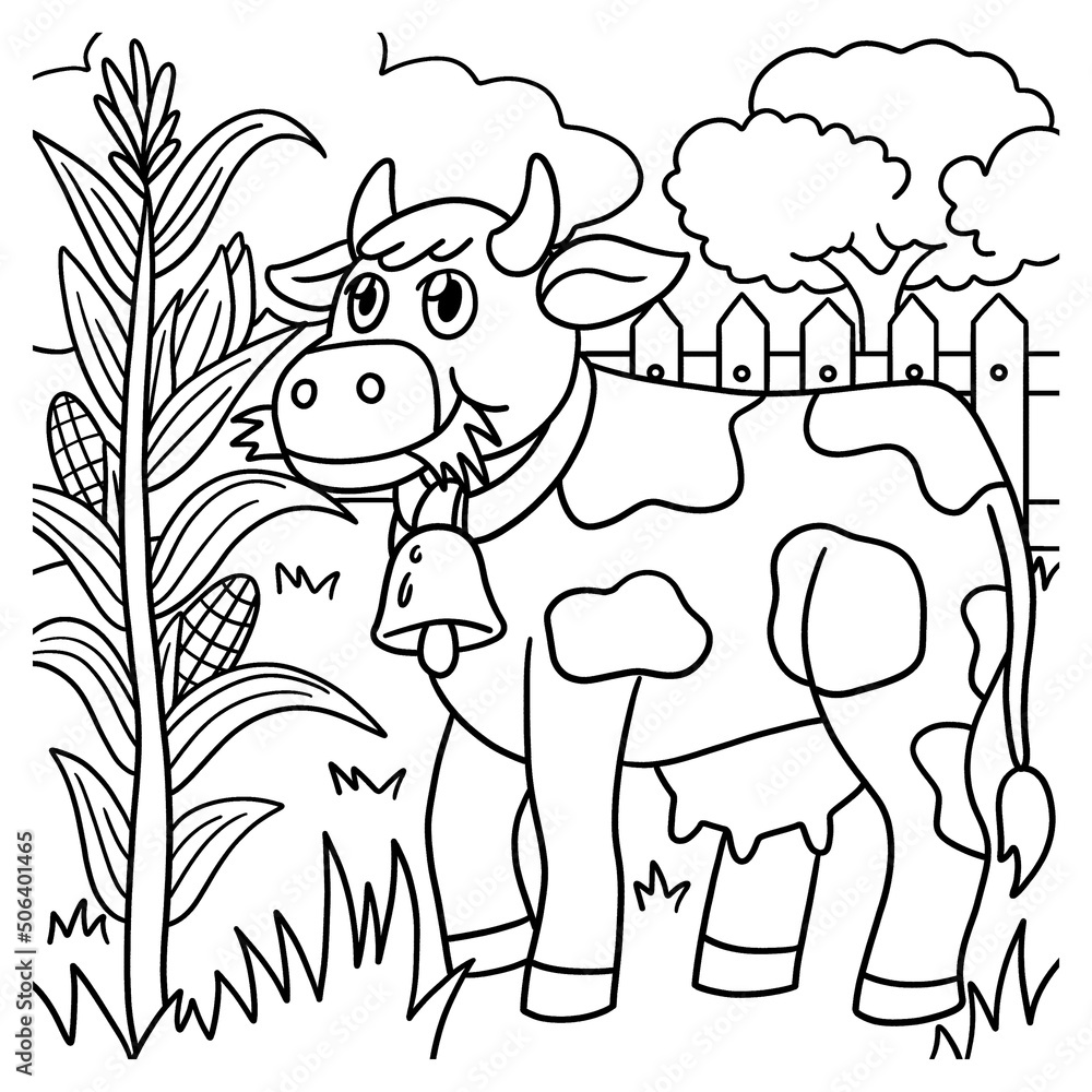 Cow Coloring Page for Kids