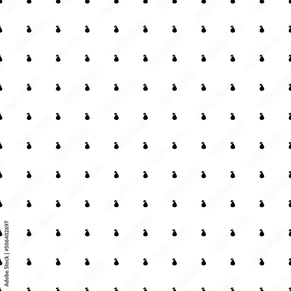 Square seamless background pattern from geometric shapes. The pattern is evenly filled with small black pear symbols. Vector illustration on white background Square seamless background pattern from geometric shapes. The pattern is evenly filled with small black pear symbols. Vector illustration on white background