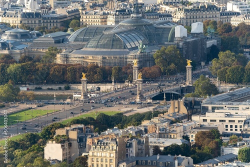 Photography Paris, the Alexandre III bridge on the Seine, with the Grand Palais in backgroun