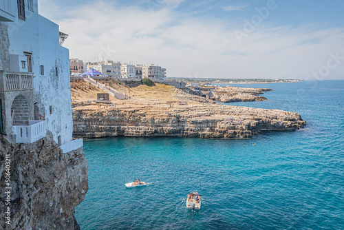 Fototapeta Naklejka Na Ścianę i Meble -  Polignano a mare is a town and comune in the Apulia, southern Italy, located on the Adriatic Sea.