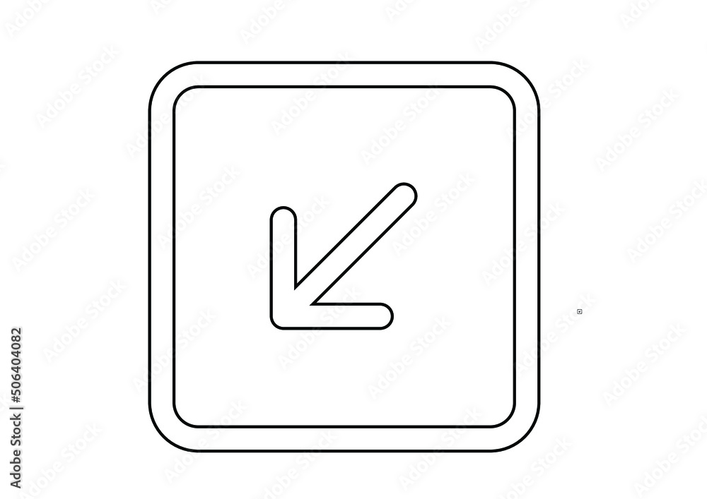 illustration of down left arrow best graphics design in vector art illustration of down left arrow best graphics design in vector art