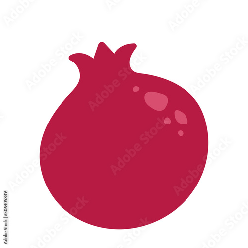 Whole ripe pomegranate. Hand drawn sketch icon of fruit. Isolated vector illustration in doodle line style.