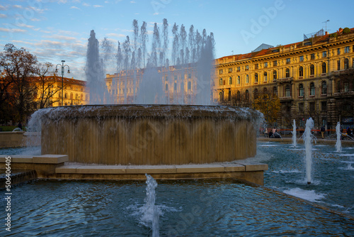 Milan, Italy: the fountain known as Torta degli Sposi