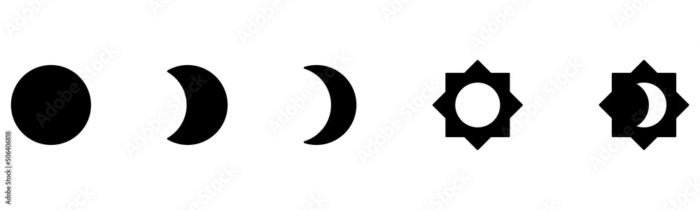 Sun and Moon Flat Icons. Stock Vector Sun and Moon Flat Icons. Stock Vector
