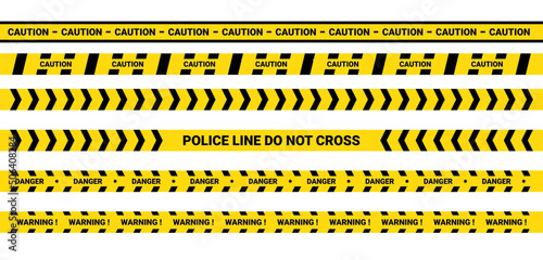 Black and yellow stripes. Barricade tape. Police danger caution vector yellow barrier. Not cross the security line