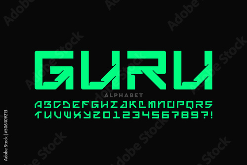 Modern font design, alphabet letters and numbers vector illustration